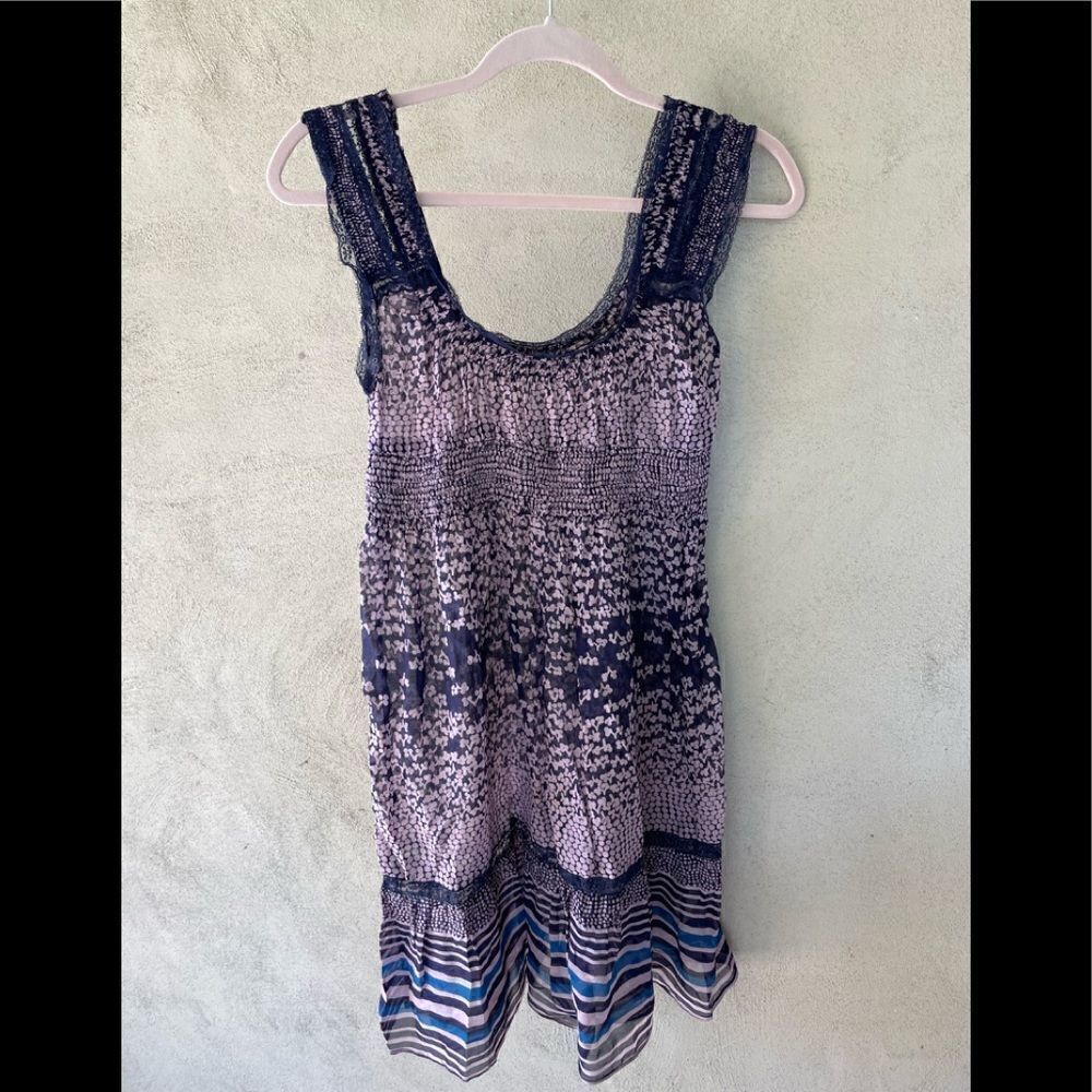 Free People Silk Blend Tunic Top Sleeveless Dress Sz 6